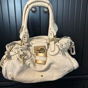 Chloé Paddington Cream Satchel with lock and key EUC Authentic